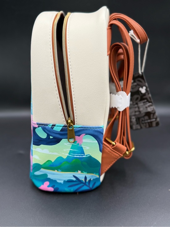 Disney Mini Backpack in Pink & Turquoise with Peter Pan Scene